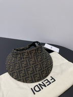 Fendi Women's Brown Jacquard Cluster Sunscreen Hat Cap #98514