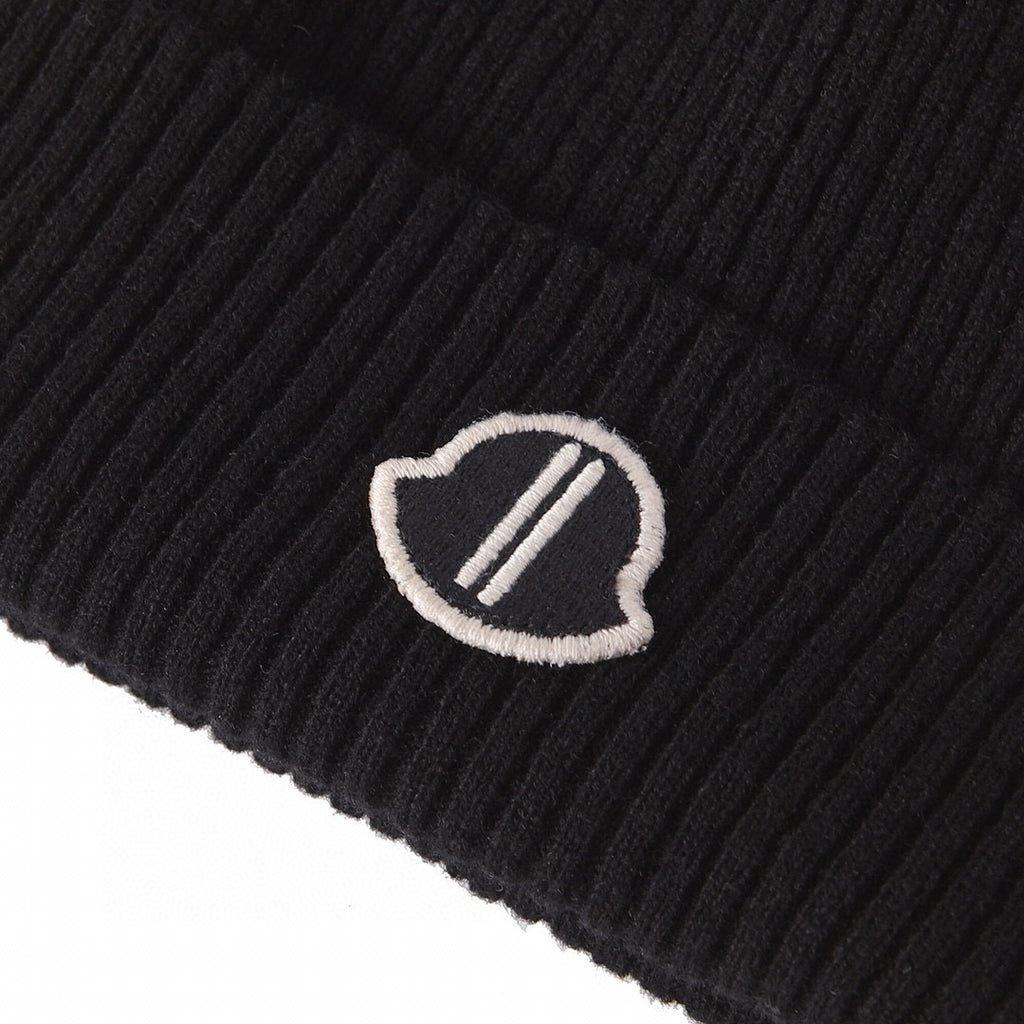 Moncle X Rickowen Men's and Women's Black Cashmere Pompom Hat Cap #97923