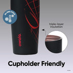 Owala Spider-Man FreeSip Sway Insulated Stainless Steel Water Bottle with Two-Way Spout. Built-in Straw and Bucket Handle. Suitable for School and Sports. 30 oz (approx. 850.5 g). BPA-Free. Leak-Proof. Night Watch