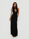 Ailany Keyhole Backless Maxi Dress Black