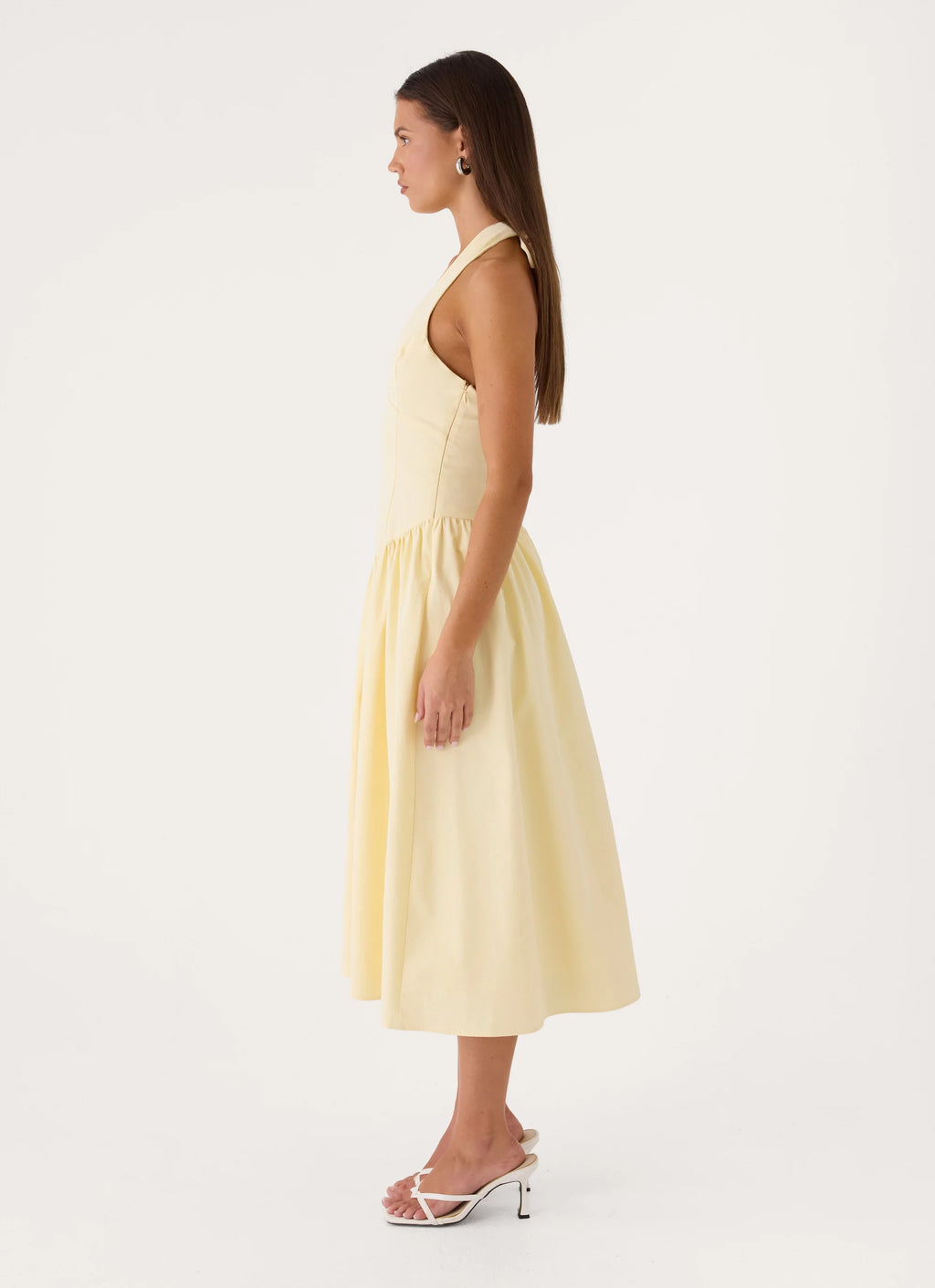 Monique Halter Midi Dress - Yellow
