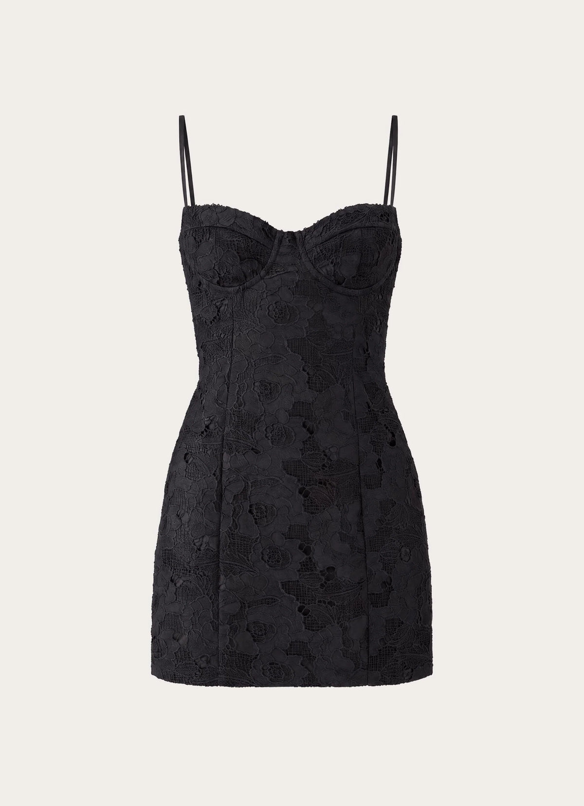 Ruelle Lace Mini Dress - Black
