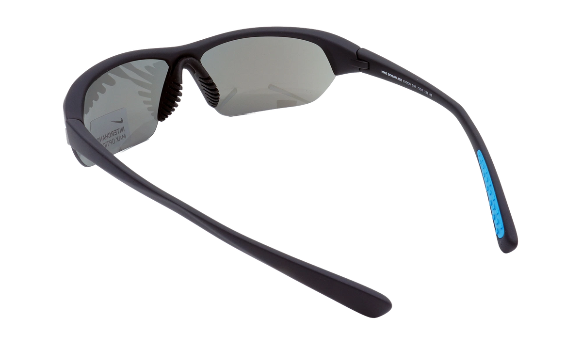 Skylon Ace Sunglasses Matte Black / Blue Tint / Grey Silver Flash EV0525 045