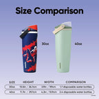 Owala Spider-Man FreeSip Sway Insulated Stainless Steel Water Bottle with Two-Way Spout. Built-in Straw and Bucket Handle. Suitable for School and Sports. 30 oz (approx. 850.5 g). BPA-Free. Leak-Proof. Swing