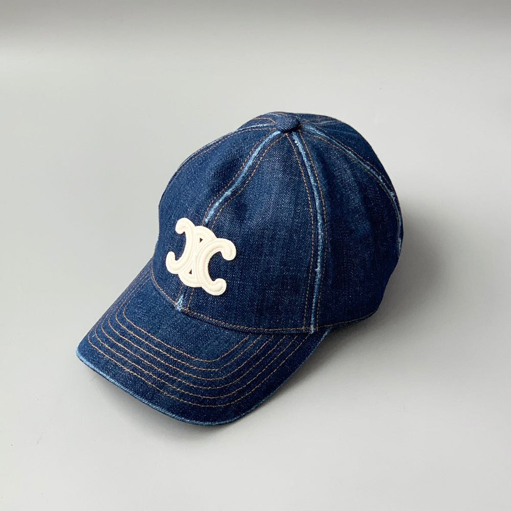 Celine Men Women Fashion Vintage Cowboy Letter Embroidery Baseball Cap Blue Casual Duck Hat #75545