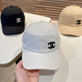 Chanel Men's and Women's Solid Color Embroidered Logo Cotton Duck Hat Cap #75368