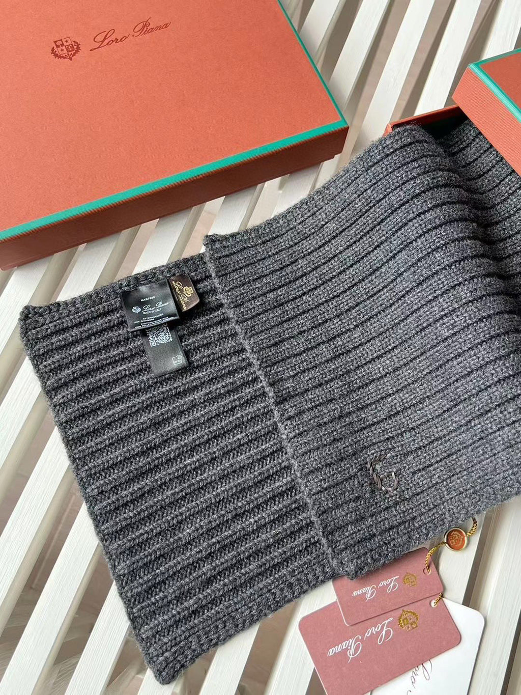Loro Piana Cashmere Knit Hat Scarf Set #6664
