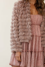 Montana Shaggy Faux Fur Jacket Camel