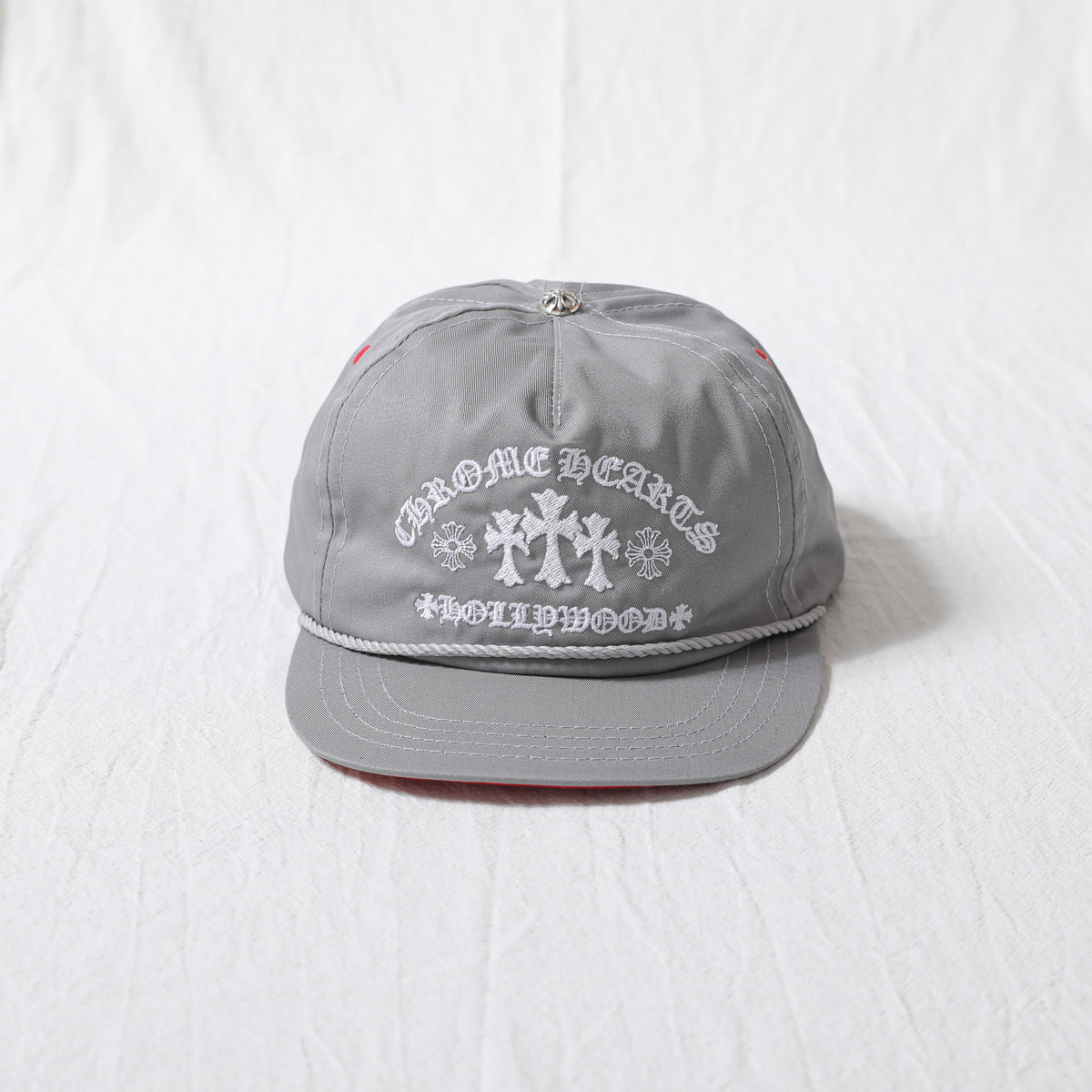 Chrome Hearts Men's Women's Grey Cross Embroidered Baseball Cap Duck Tongue Cap Fashion High Street Trend Hip Hop Cap Hat #81225