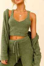 My Girl Fuzzy Knit Jogger Pants Sage