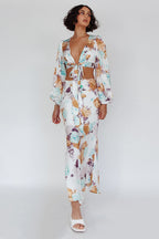 Meet Me In Fiji Tied Top Floral Yellow