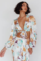 Meet Me In Fiji Tied Top Floral Yellow