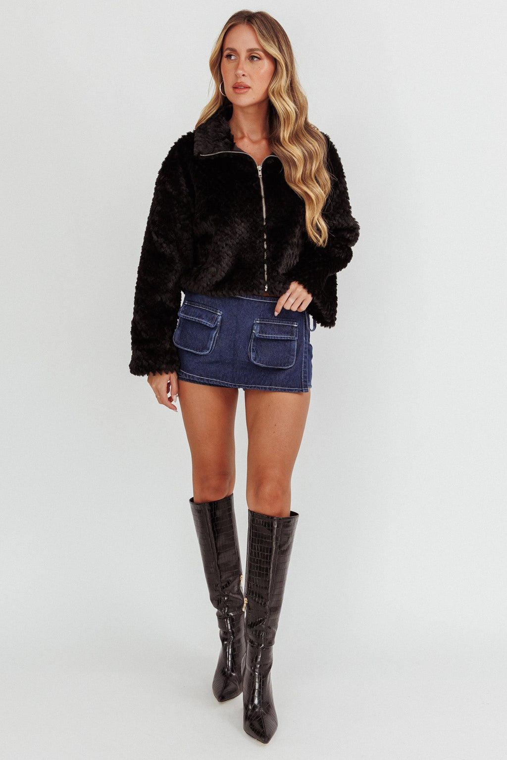 Margeaux Faux Fur Jacket Black