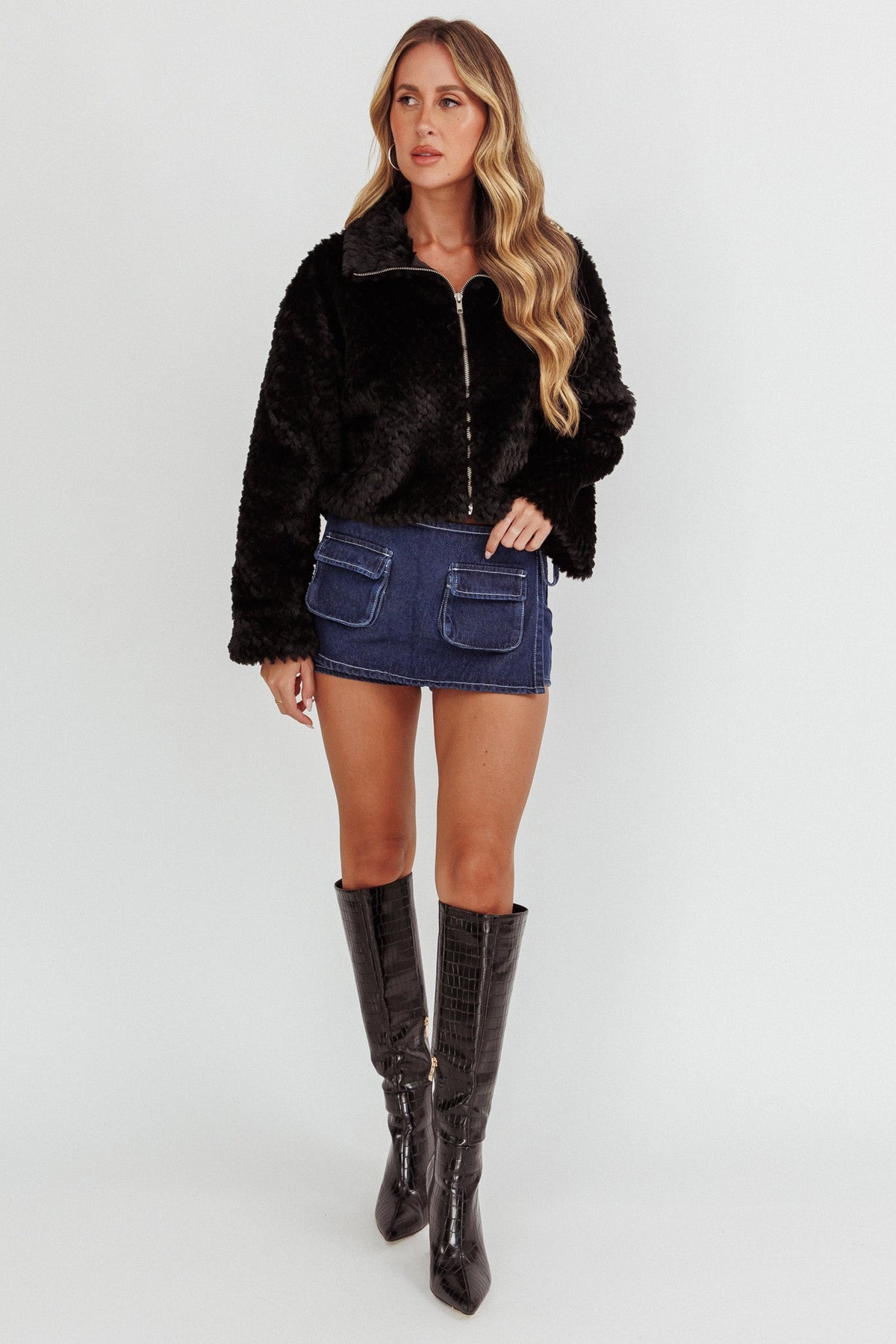 Margeaux Faux Fur Jacket Black