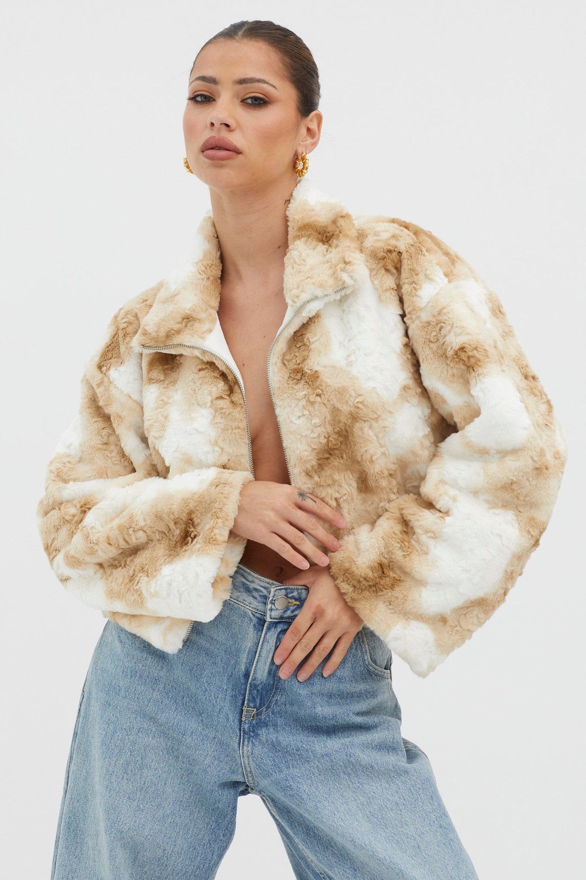 Margeaux Faux Fur Jacket Coffee