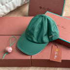 Loro Piana Men's Solid Color Letter Logo Embroidery Cotton Couple Style Duck Cap Hats #71494