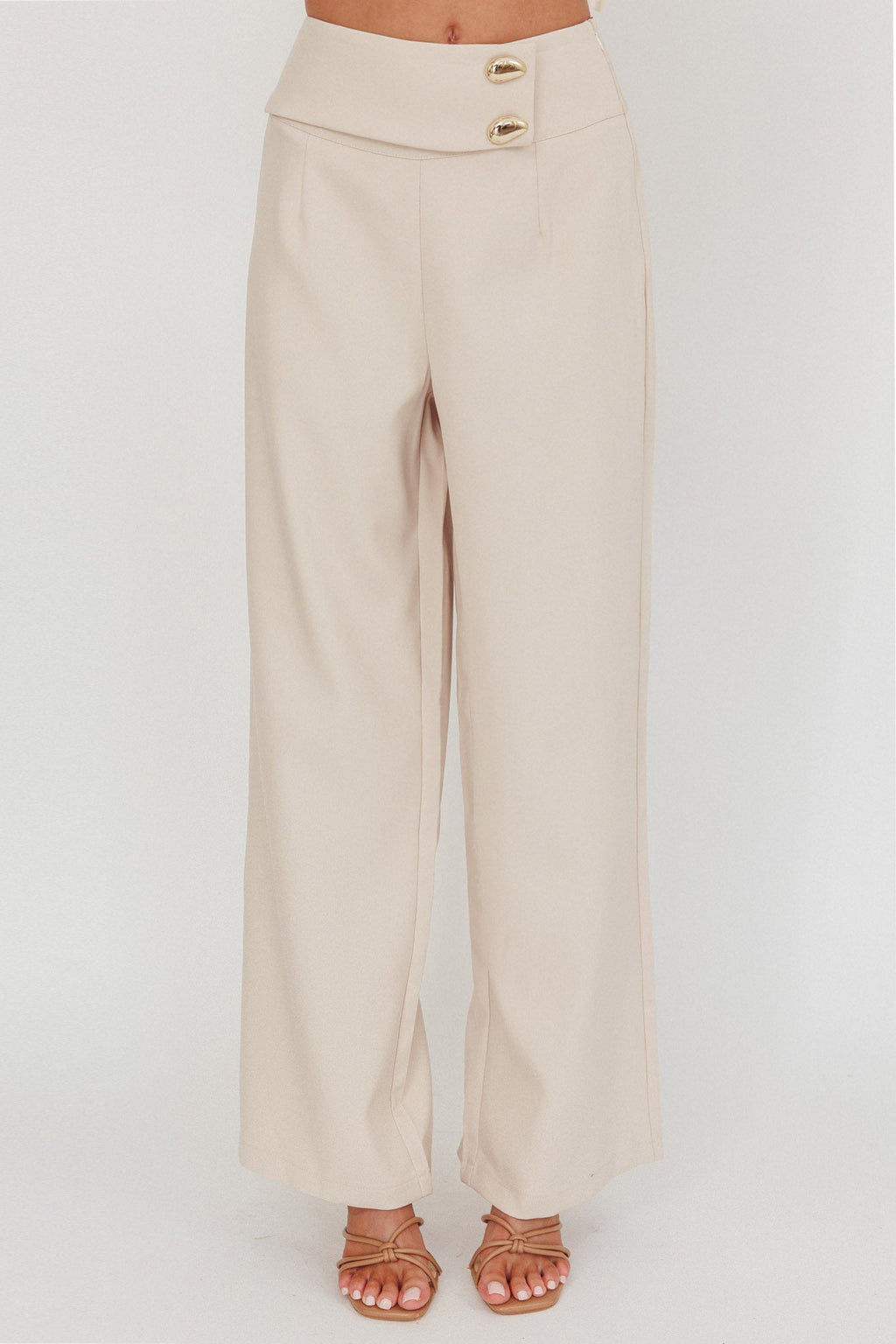 Ishani Hardware Decoration Pants Beige
