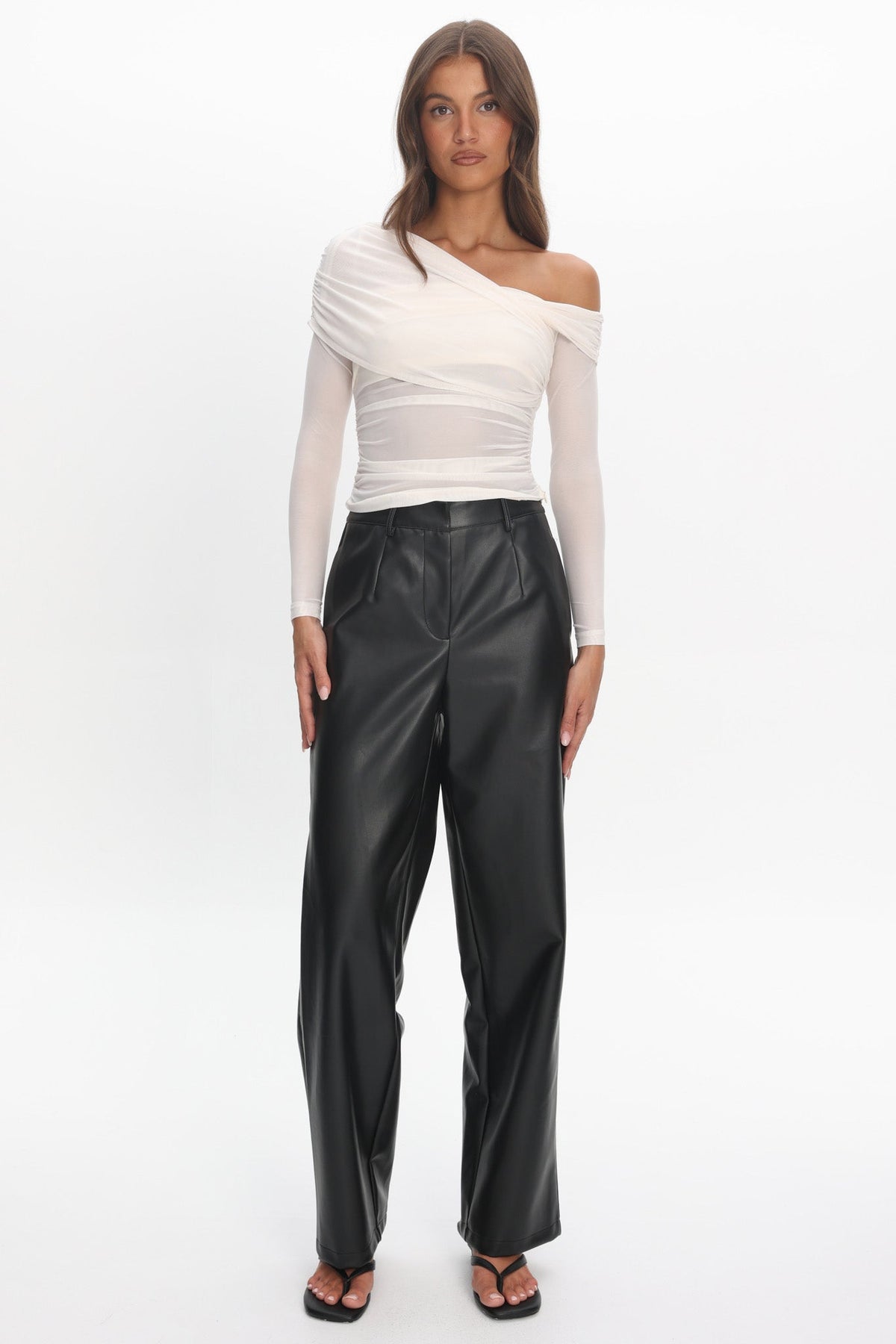 Fair Play Faux Leather Pants Black