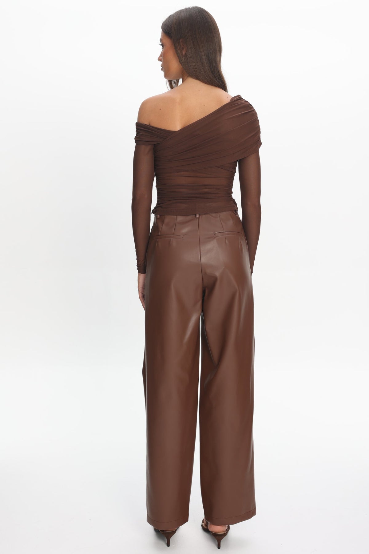 Fair Play Faux Leather Pants Coffee