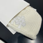 Chrome Hearts White Leather Cross Cold Hat #334407