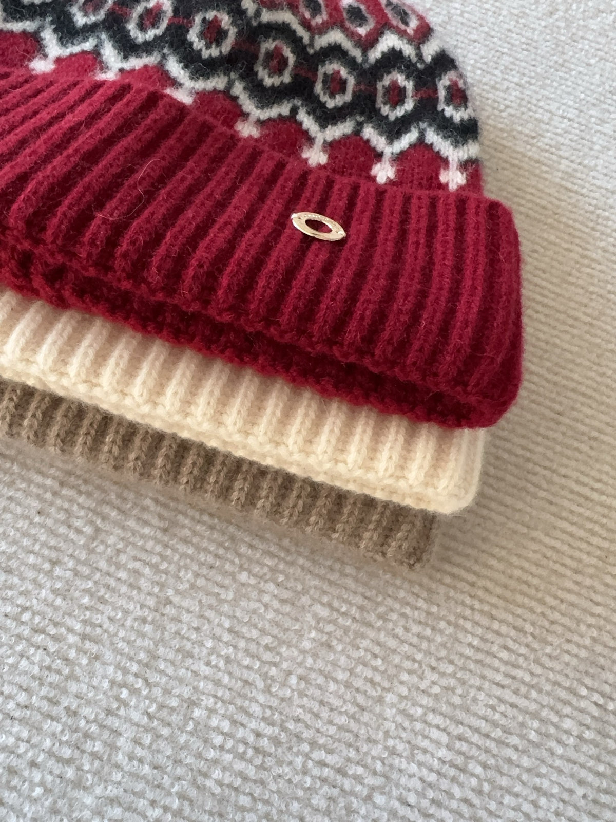 Loro Piana Vintage Jacquard Cashmere Hat #336663
