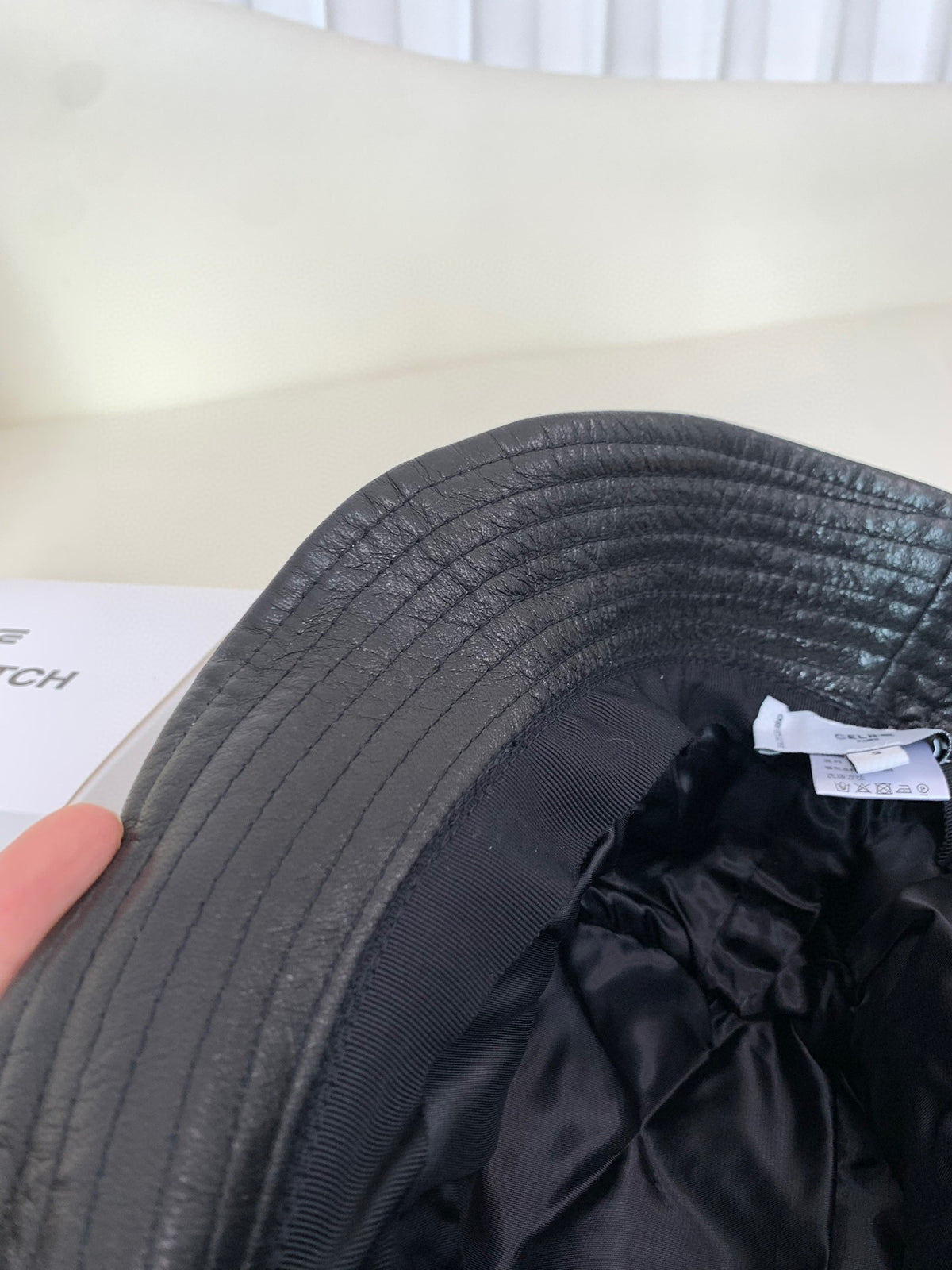 Celine Women's Leather Plaid Fisherman's Hat #96735