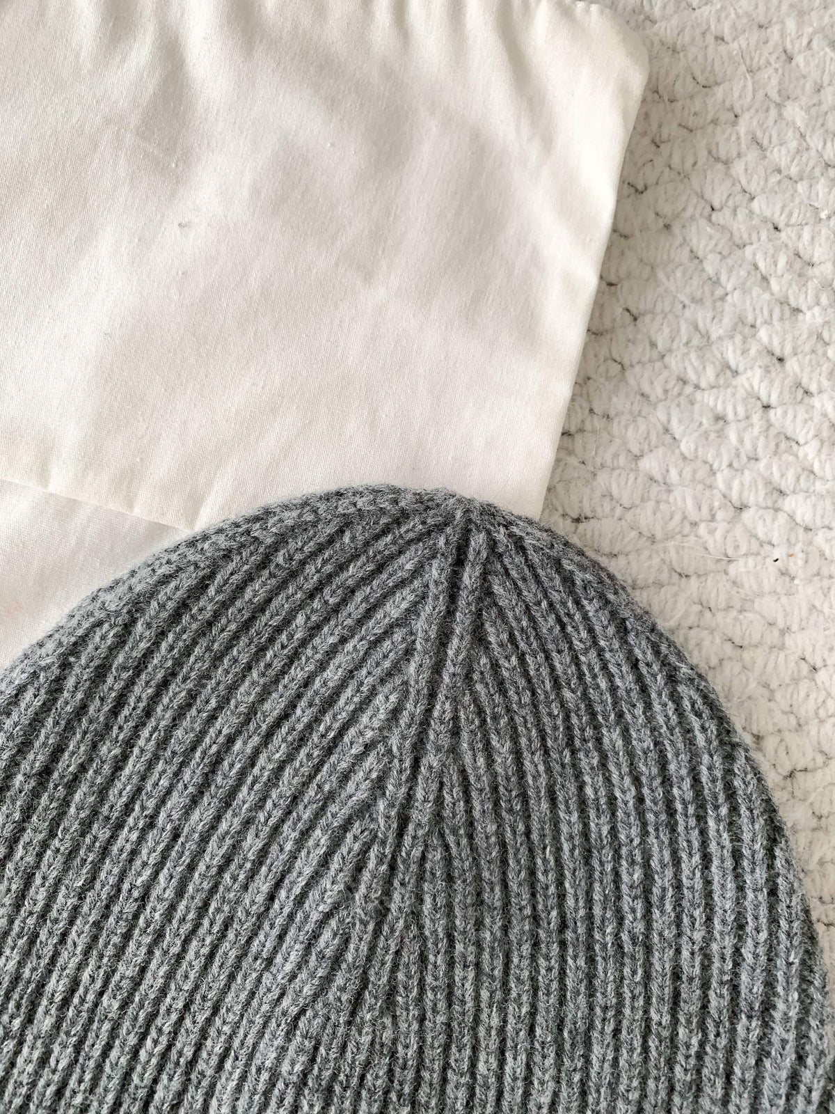 Chanel CC Cashmere Cold Hat Knitted Hat Gray#388505