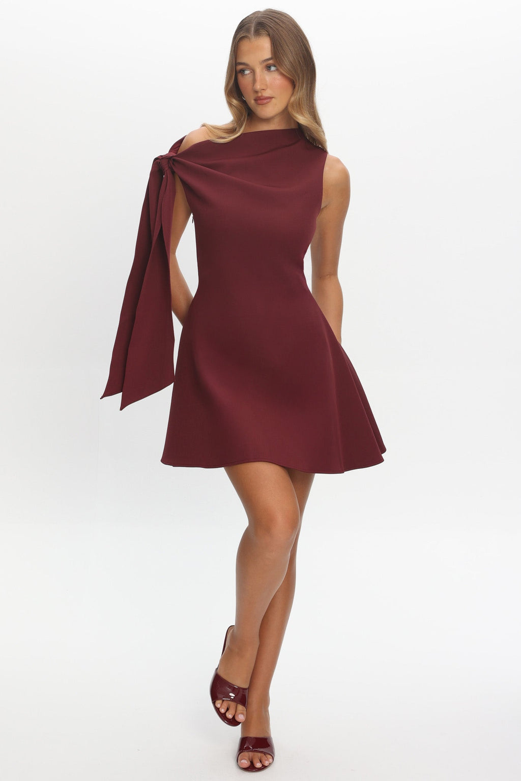 It's A Match Mini Dress Burgundy