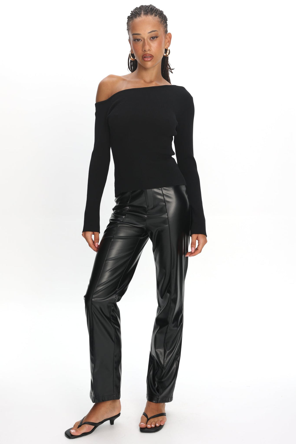 Rukia Faux Leather Pants Black