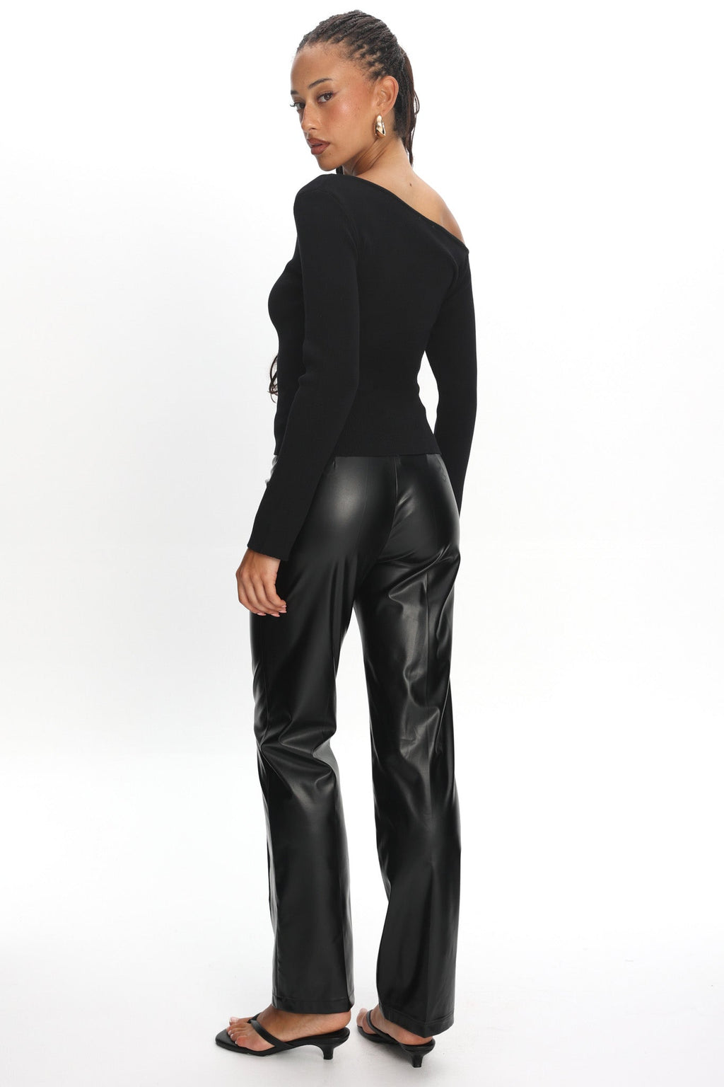 Rukia Faux Leather Pants Black