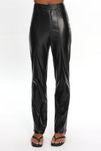 Rukia Faux Leather Pants Black