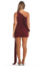 Venus Rising Sash Mini Dress Wine