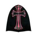 Chrome Hearts Men's Black and Red Cross Patchwork Leatherface Photo Hooded Hat Cap #72853