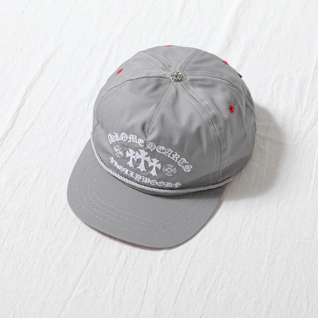 Chrome Hearts Men's Women's Grey Cross Embroidered Baseball Cap Duck Tongue Cap Fashion High Street Trend Hip Hop Cap Hat #81225