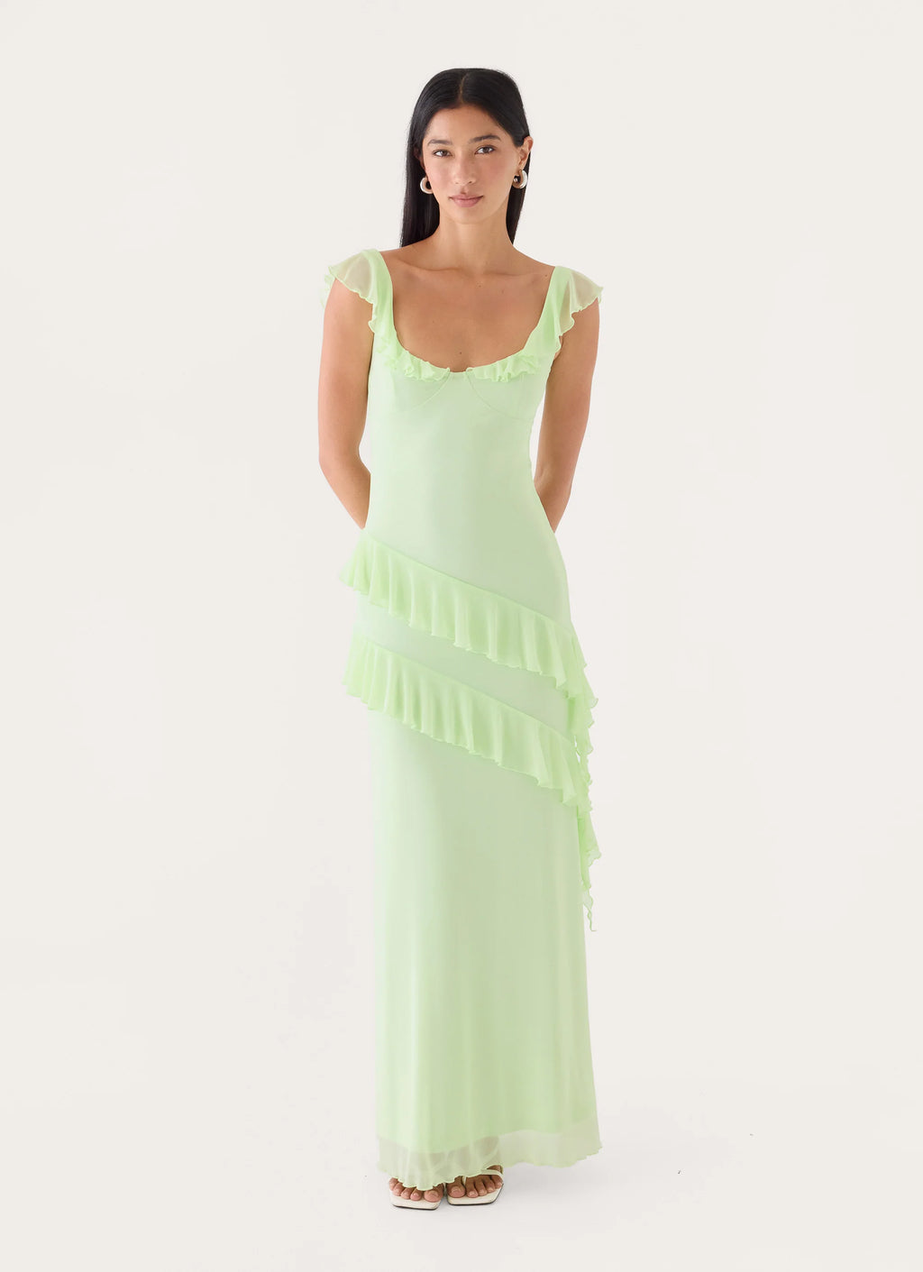 Soreline Ruffle Maxi Dress - Soft Lime