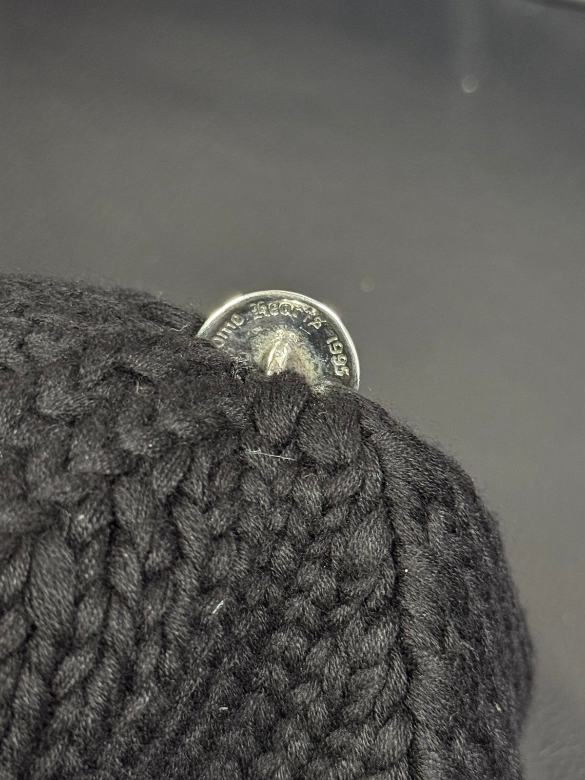 Chrome Hearts Sterling Silver Leather Embellished Cold Hat #333922