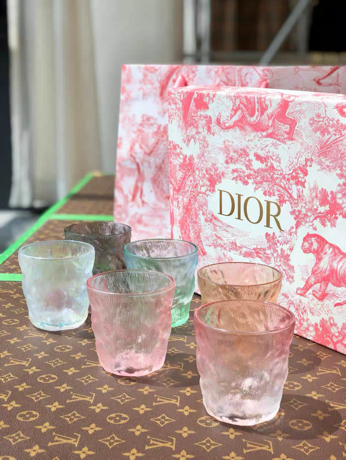 Iridescent Crystal Tumbler Glass Set 6 Pieces