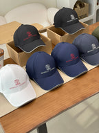 Brunello Cucinelli Men's Embroidered Logo Solid Colour Cotton Baseball Cap Hat (contact Customer Service For Colour Selection) #76787