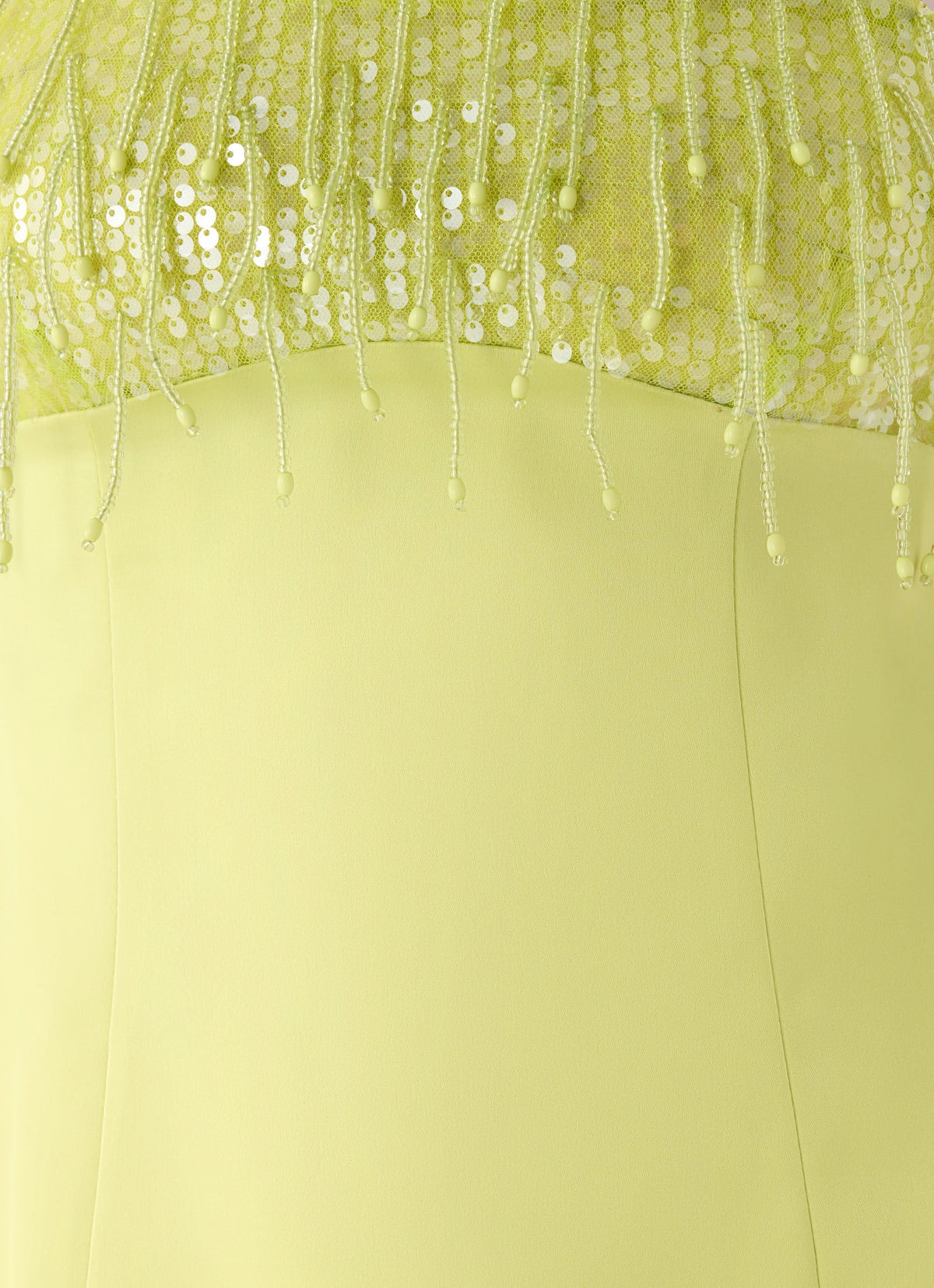 Miftie Beaded Sequin Mini Dress - Lime