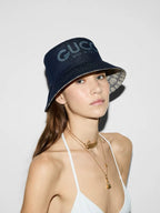 Gucci Women's Solid Color Monogrammed Cowboy Fisherman's Hat Cap #76444