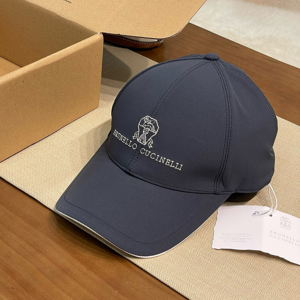 Brunello Cucinelli Men's Embroidered Logo Solid Colour Cotton Baseball Cap Hat (contact Customer Service For Colour Selection) #76787
