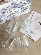 Maison Tumbler Cannage Transparent Crystal Glasses Set of 4