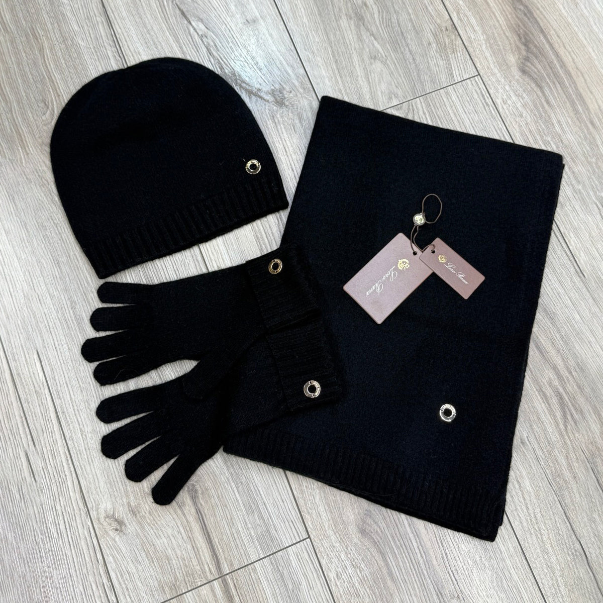 Loro Piana Men's And Women's Winter Fashion Casual Solid-Color Hat. Scarf. and Gloves Three Piece Set Accessories #78643