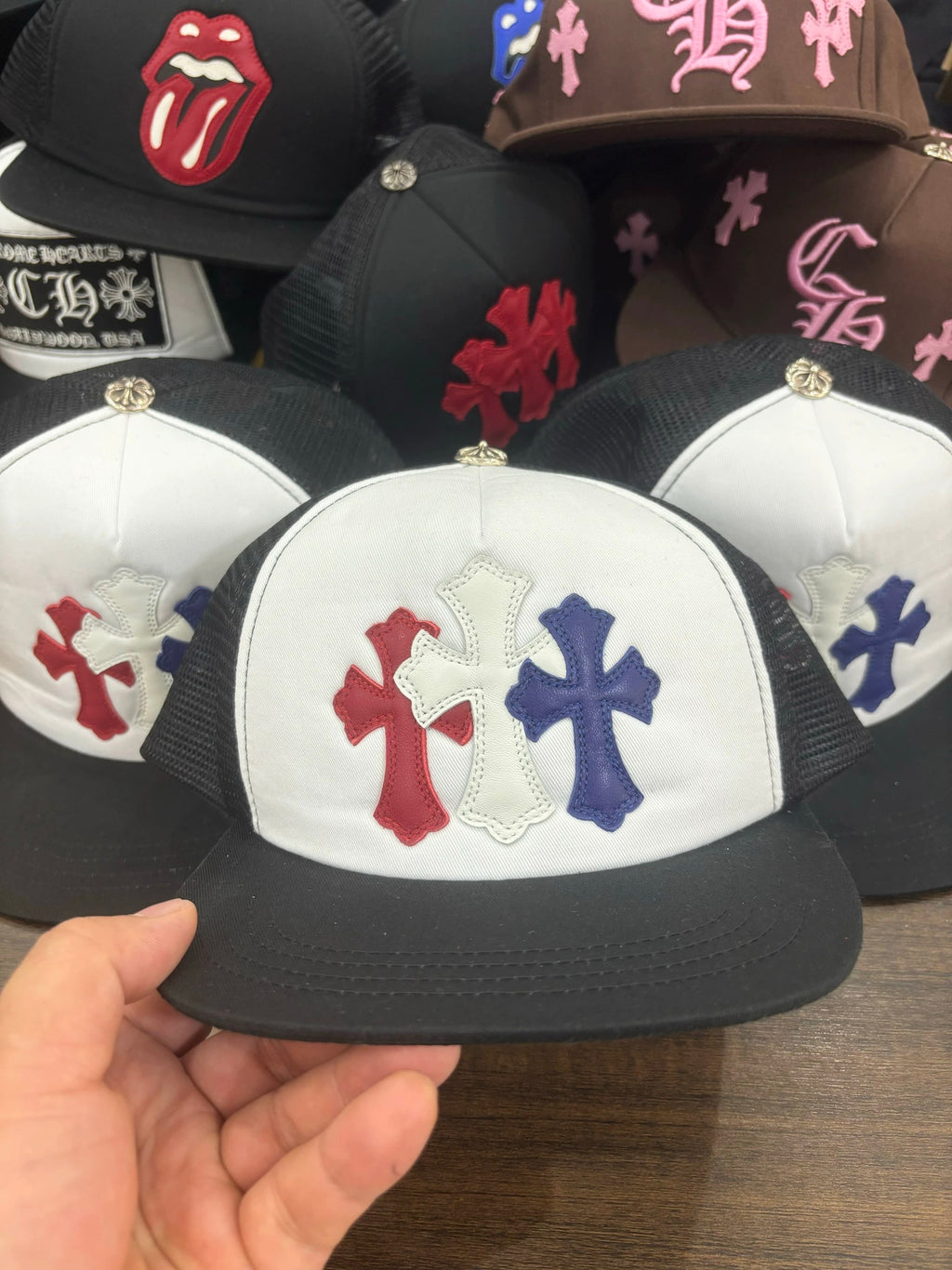 Chrome Hearts Men's And Women's Spring/fall Fashion Casual Leather-trimmed Cap With Silver Buckle Baseball Cap With Visor Hats  Accessories #78542