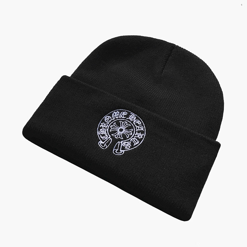 Chrome Hearts Men's and Women's Cross Stitch Letter Print Solid Color Knitted Cotton Hat Cap (Please contact customer service to select colors when purchasing) #77864