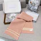 Dior WHITE Knitted Hat Scarf Two-Piece Set #21981