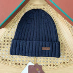 Loro Piana Moltrasio Beanie Men's And Women's Fashion Trend Knitted Leather Label Warm Hat Autumn And Winter High Street Comfortable Hat  #81453