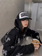 Chrome Hearts Men's Women's Black Letter Embroidered Hip Hop Baseball Cap Casual Duck Tongue Hat #71436