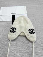Chanel Women's Fall/Winter Fashion Casual Solid Color Double C Knit Pom Pom Hat Hat Accessories #78629