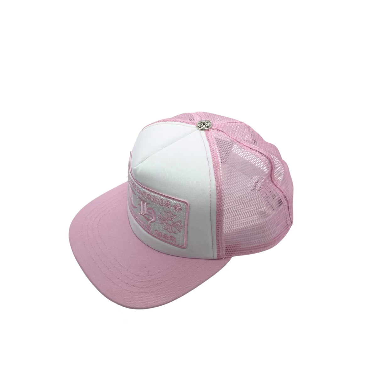 Chrome Hearts Men's Women's Fashion Color Blocking Logo Embroidery Metal 925 Silver Baseball Cap Hat  #81312